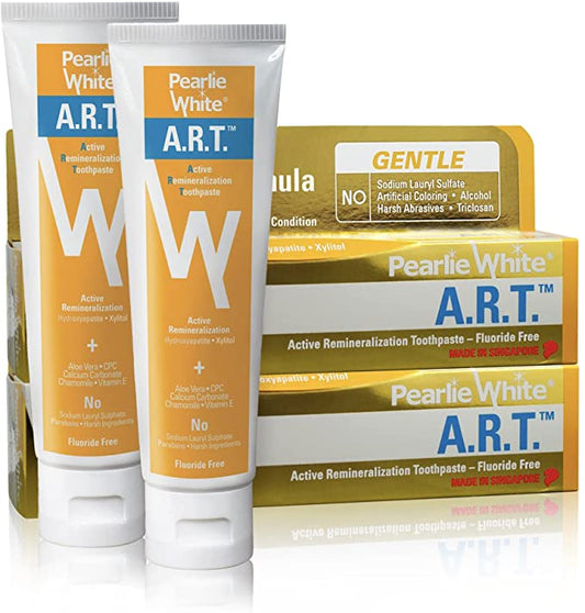 Pearlie White Active Remineralization Fluoride Free Toothpaste ~ Pack of 2