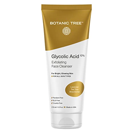 Botanic Tree Glycolic Acid Face Wash & Exfoliating Facial Cleanser For Facial Skin Care.
